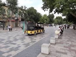 بلوار بوعلی، همدان — پیاده‌رو و مبلمان سنگی